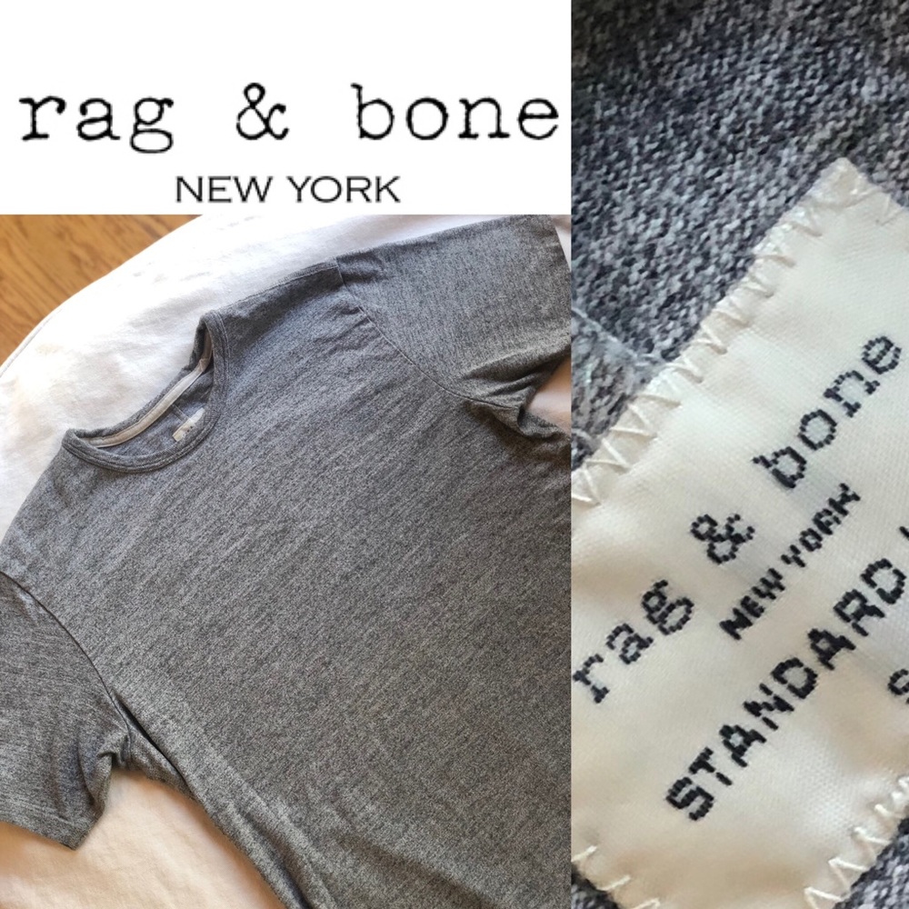 rag & bone Gray Short Sleeve Crewneck T-Shirt